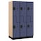 Salsbury Industries Wardrobe Locker, 45" W, 21" D, 76" H, (3) Wide, (6) Openings, Blue 27361BLU - alternate 1